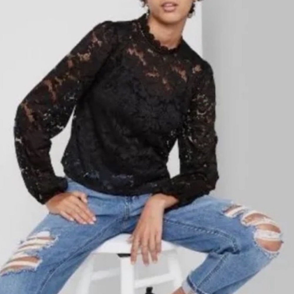 Wild Fable Black Lace Blouse